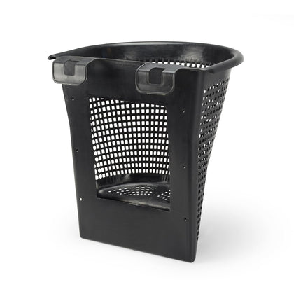 Aquascape Signature Series debris basket keeps leaves out of the pond pump for clearer water.