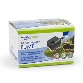 Aquascape submersible 70 GPH pump with flow control enables customizable water movement.