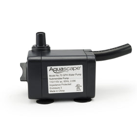 Aquascape submersible 70 GPH pump for ponds maintains gentle waterfall flow.