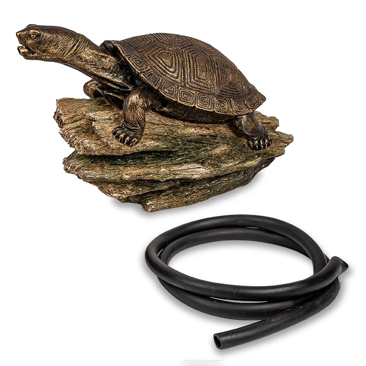 Aquascape Turtle on Log Spitter log-and-turtle view for natural backyard feature.