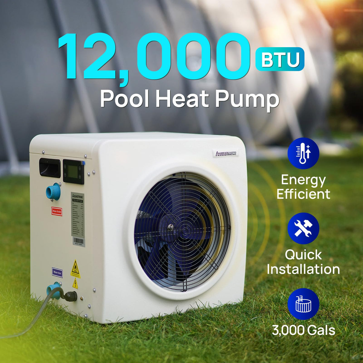 AQUASTRONG control panel display illustrating precise temperature control