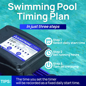 AQUASTRONG pool pump with a 6-foot power cord for flexible placement