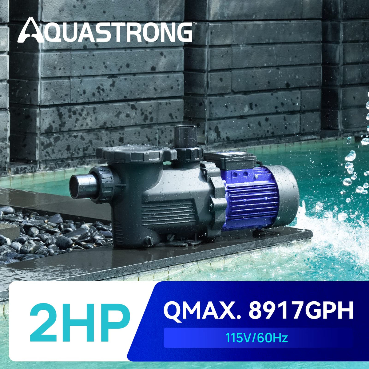Aquastrong pool pump adapters 1.5 and 2 inch connection for easy setup