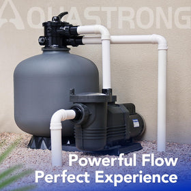 AQUASTRONG filter basket captures debris for cleaner pool water.