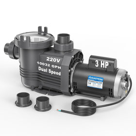AQUASTRONG pool pump with pure copper motor close-up showing durable, efficient performance