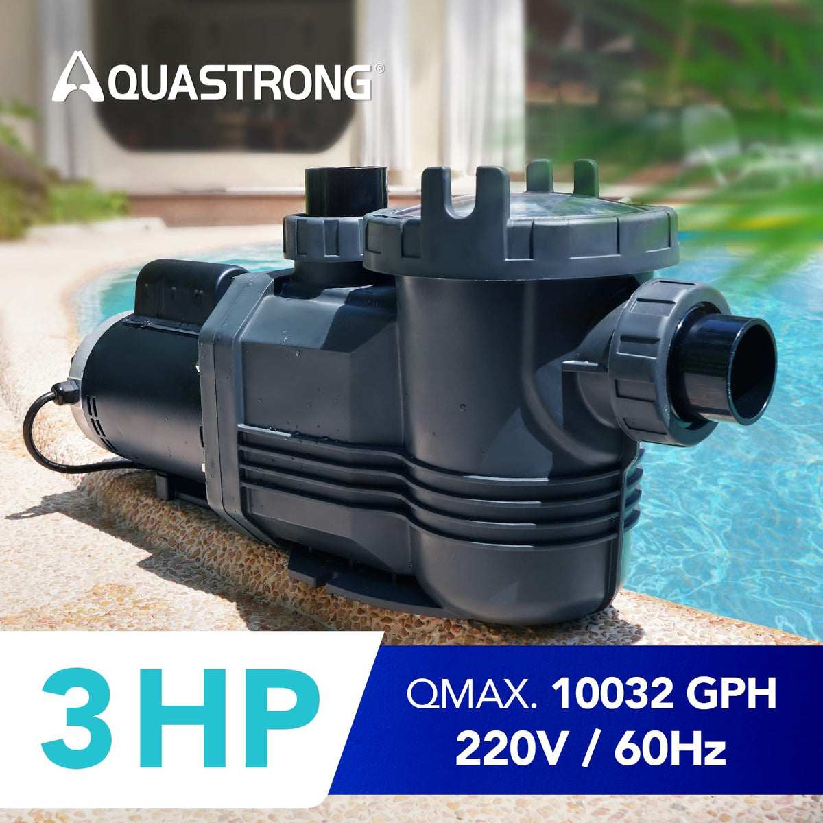 AQUASTRONG two-inch adapter connected for flexible pool fittings.