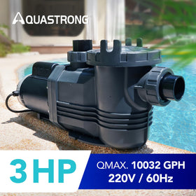 AQUASTRONG two-inch adapter connected for flexible pool fittings.