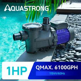 Aquastrong pump adapters included for flexible plumbing connections.