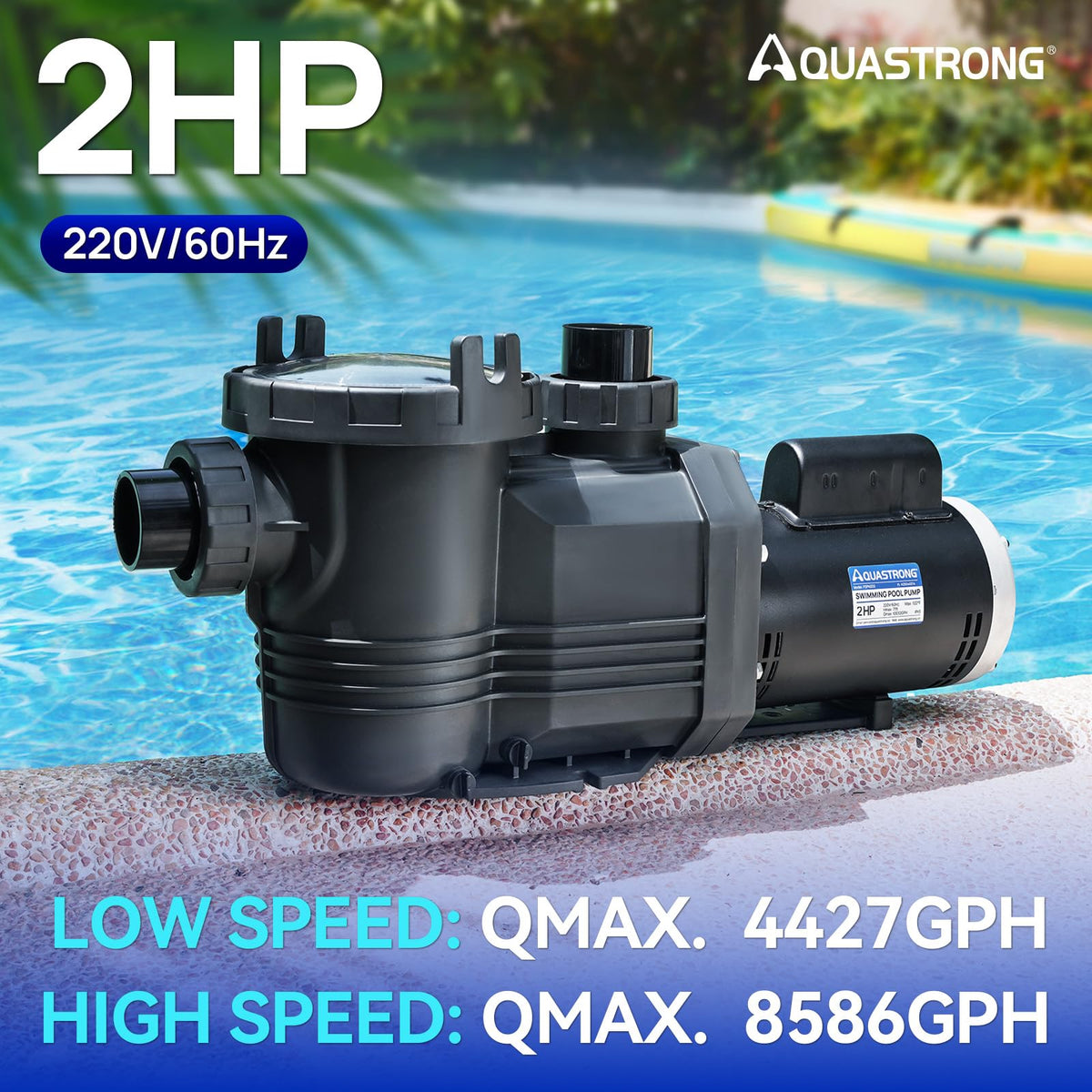 AQUASTRONG dual-speed switch enabling flexible pool circulation.