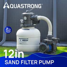 AQUASTRONG sand filter pump close-up of the 6-way valve for versatile pool maintenance