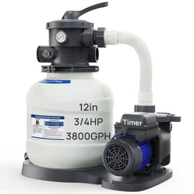 AQUASTRONG sand-filter-pump above-ground pool setup improves water clarity