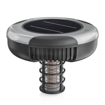AQUASTRONG solar pool ionizer in pool setup for easy, chlorine-reduced maintenance.