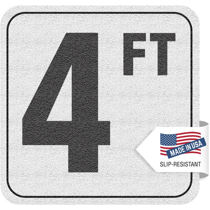 Aquatic Custom Tile depth marker 4ft: high visibility for pool edges and depth reading.