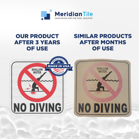 Aquatic Custom Tile made-in-usa sign emphasizes durable pool signage.