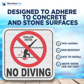 Aquatic Custom Tile pool sign with adhesive vinyl enables quick installation.