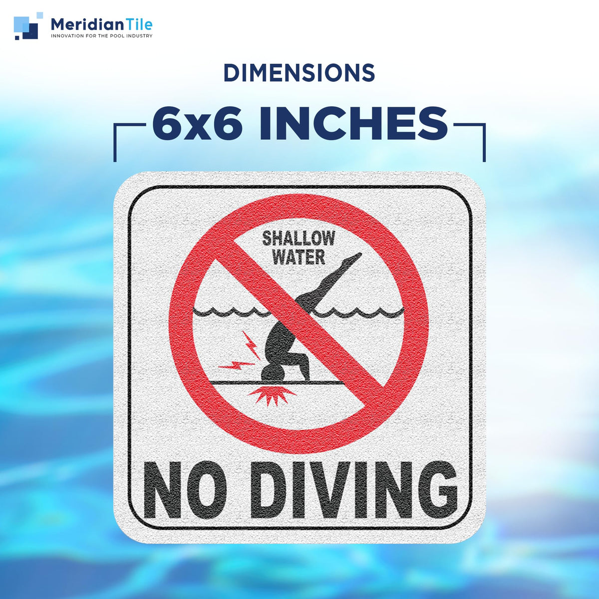 Aquatic Custom Tile skid-resistant sign boosts safety on wet pool surfaces.