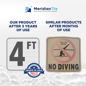 Aquatic Custom Tile skid-resistant sign: improves poolside safety with reliable grip.