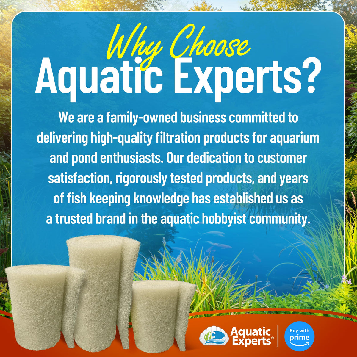 Aquatic Experts beige filter pad ready for koi ponds and water gardens