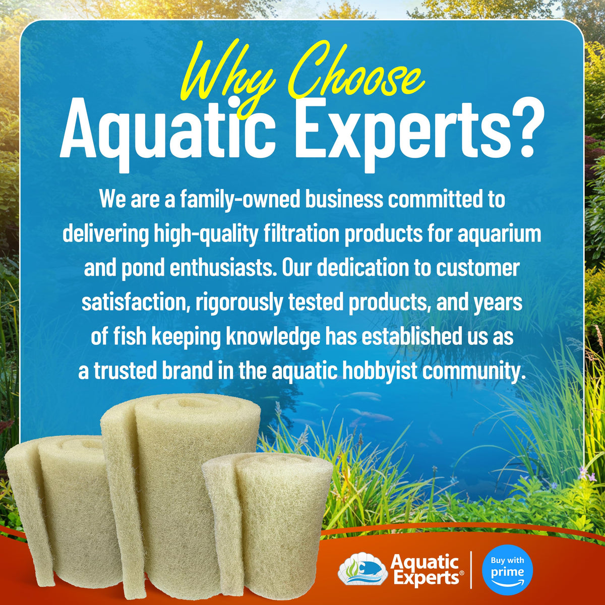 Aquatic Experts bulk roll cream filter pad saves on maintenance