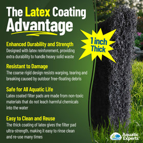Durable backing of Aquatic Experts Classic Koi Pond Filter Pad Coarse