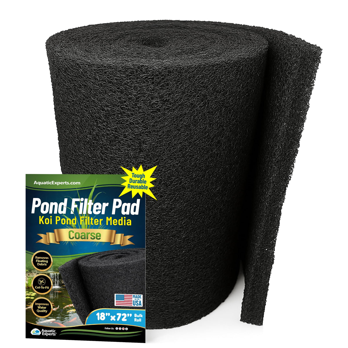 Aquatic Experts Classic Koi Pond Filter Pad Coarse Roll for bulk pond filtration