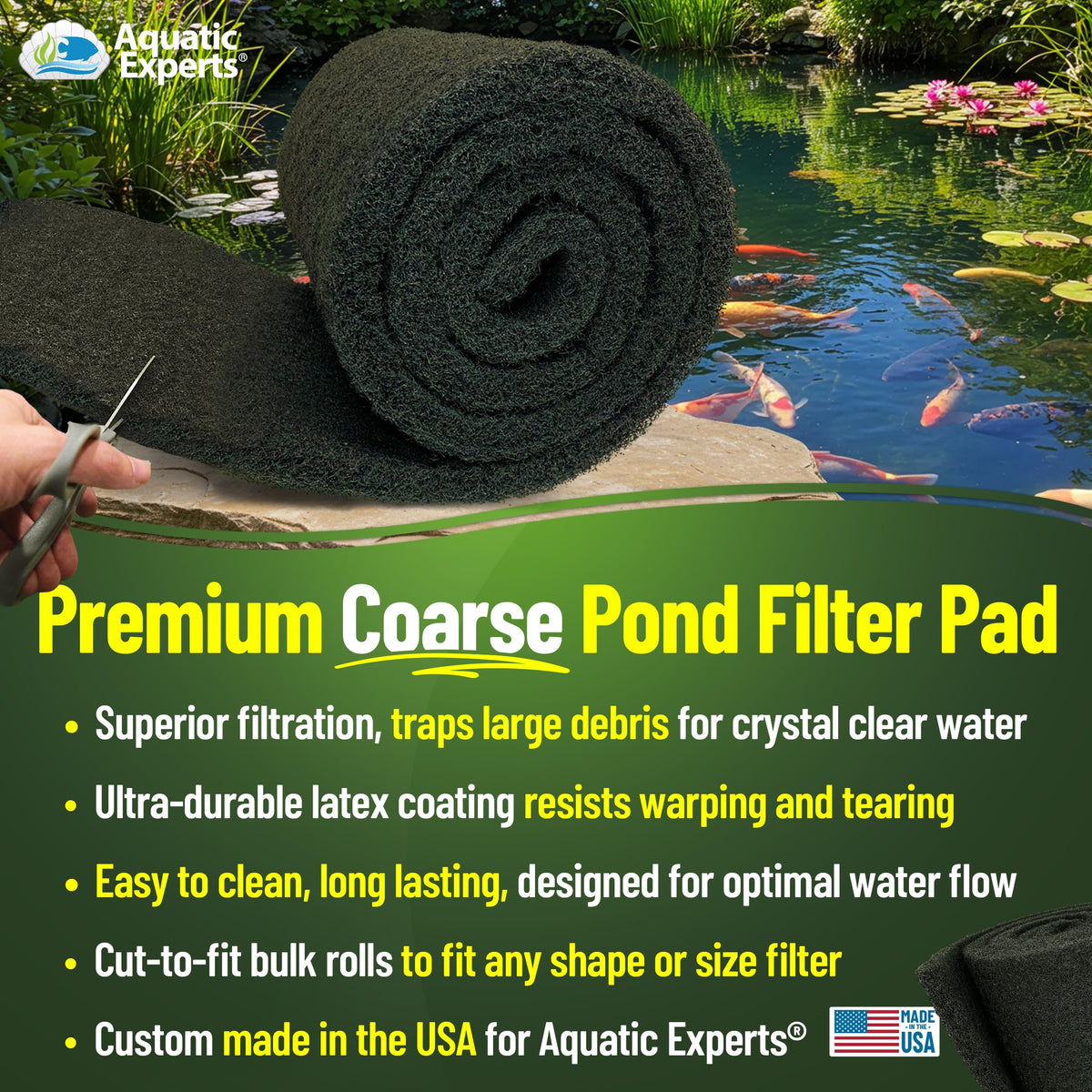 Close-up texture of Aquatic Experts Classic Koi Pond Filter Pad Coarse