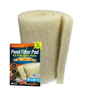 Aquatic Experts cream coarse pond filter pad in roll, 18x36 in, koi pond filtration