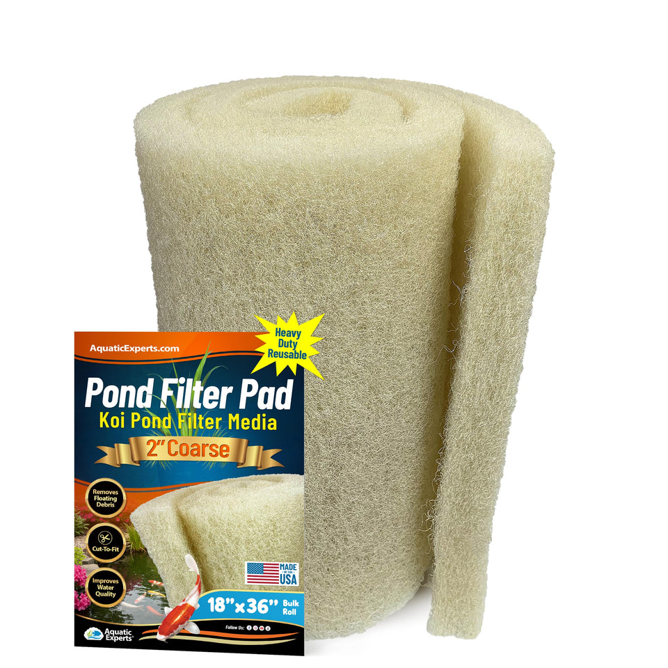 Aquatic Experts cream coarse pond filter pad in roll, 18x36 in, koi pond filtration