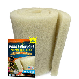 Aquatic Experts Cream Coarse Pond Filter Pad 2in Thick in koi pond setup for filtration.