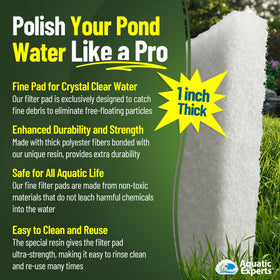 Pad resisting debris like leaves and twigs for long-lasting filtration.