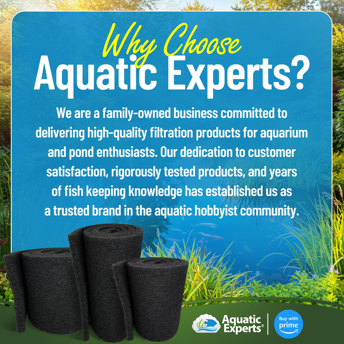 Environmentally friendly pond media roll suitable for ponds and aquariums.