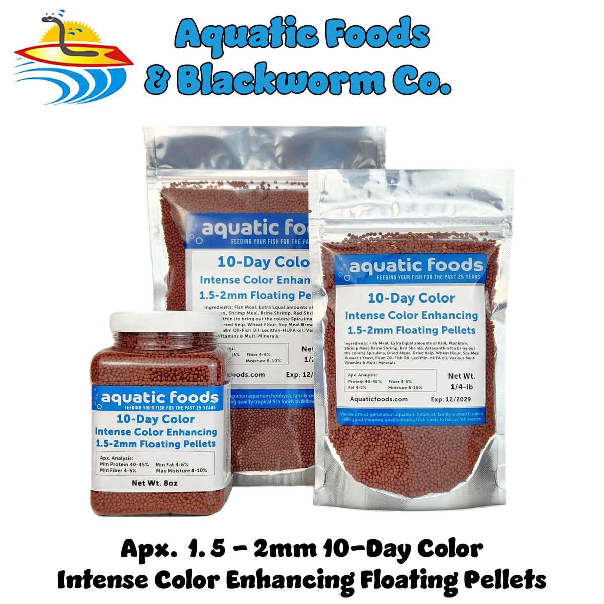 Aquatic Foods Ultra-Intense Color Pellets promote vibrant coloration in discus and small tropical fish.