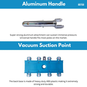 Aluminum handle provides durability and lightweight handling during cleanups.
