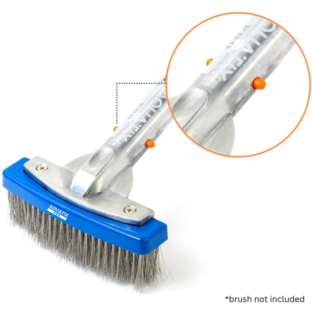 Close-up of Aquatix Pro butterfly V clips durable spring for heavy-duty pool tools.