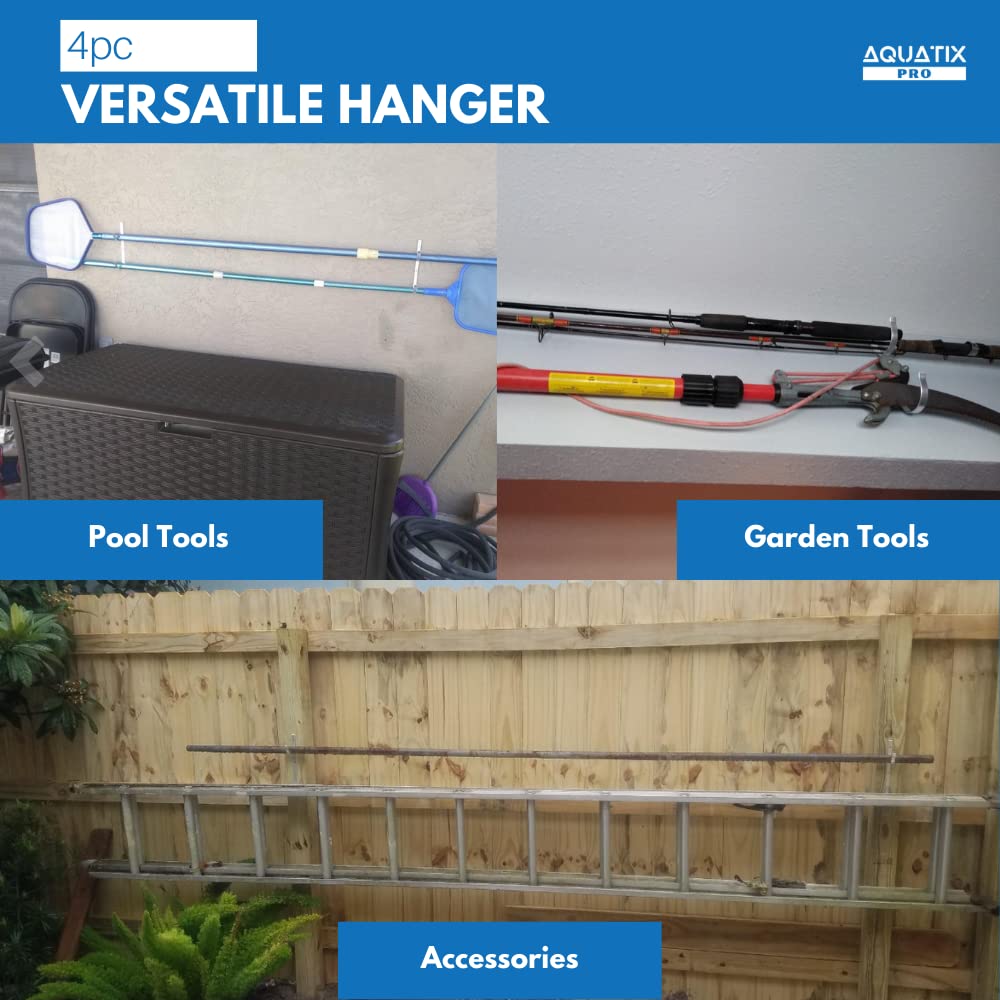 Aquatix Pro garden tools hanger panel mounted on fence