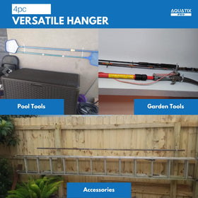 Aquatix Pro garden tools hanger panel mounted on fence