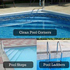 Aquatix Pro heavy duty brush with 10-inch head targets corners.
