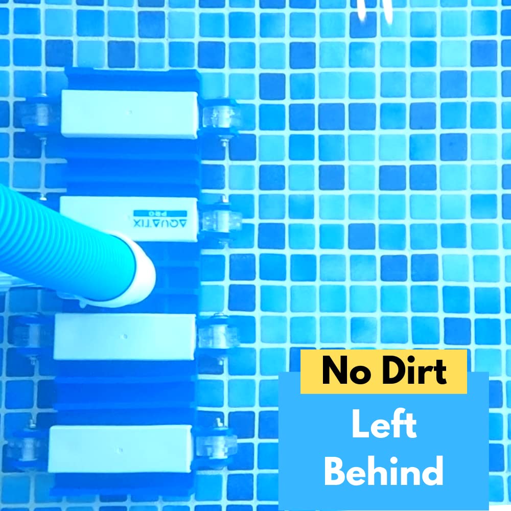 Heavy-duty wheels withstand frequent use on concrete and plaster pools.