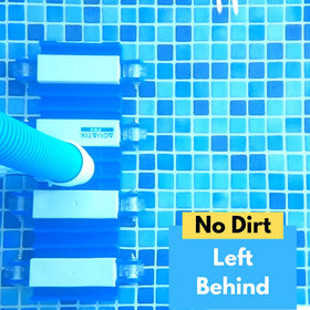 Heavy-duty wheels withstand frequent use on concrete and plaster pools.
