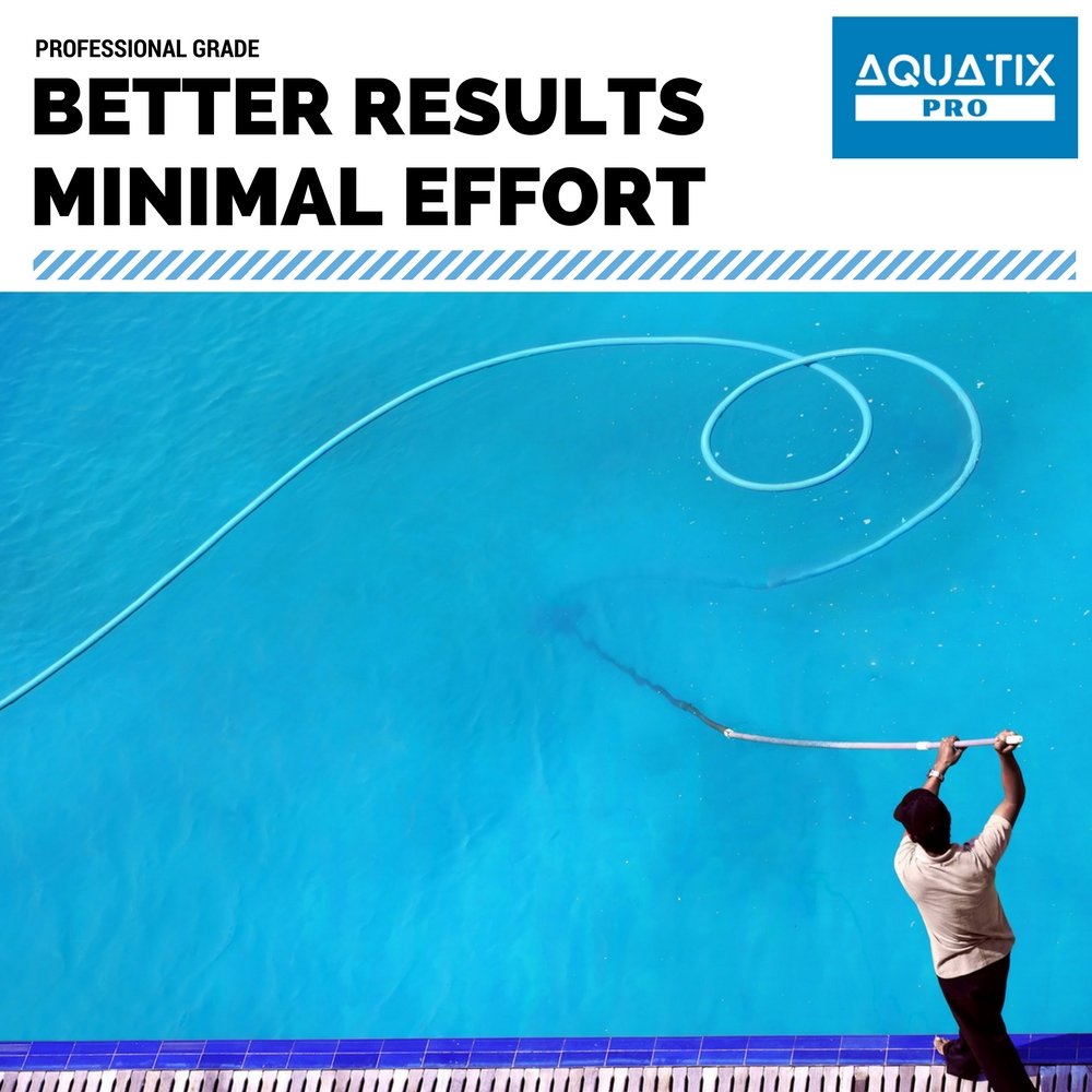 Aquatix Pro pool head in action demonstrating deep-cleaning capability.