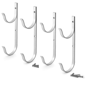 Aquatix Pro pool pole hanger 4pc set mounted for organized pool tools