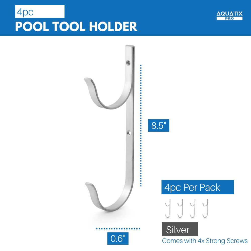 Aquatix Pro pool skimmer and vacuum hangers in use