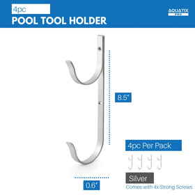 Aquatix Pro pool skimmer and vacuum hangers in use