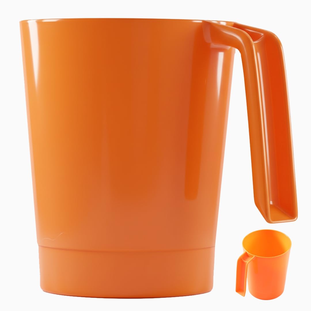 Aquatonics heavy-duty DE filter scoop shows precise 1 lb measurement for accurate dosing.