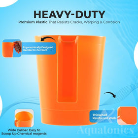 Aquatonics universal compatibility scoop works with most DE filtration setups for pools.