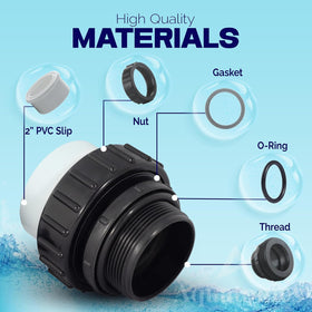 Aquatonics Whisperflo-compatible union ensures reliable Pentair compatibility.