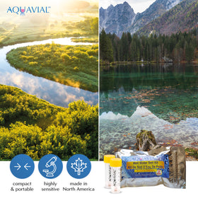 AquaVial quick-read results: pink indicates potential bacteria, enabling timely checks.