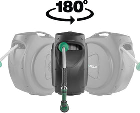 AQUAZILLA 180-degree swivel bracket enables flexible watering around corners and beds.
