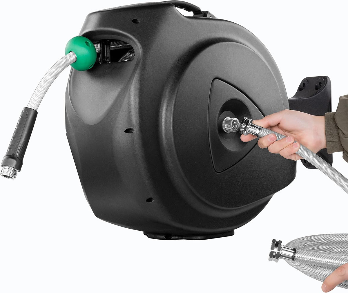 AQUAZILLA non-snag rollers reduce hose abrasion for smoother retraction.