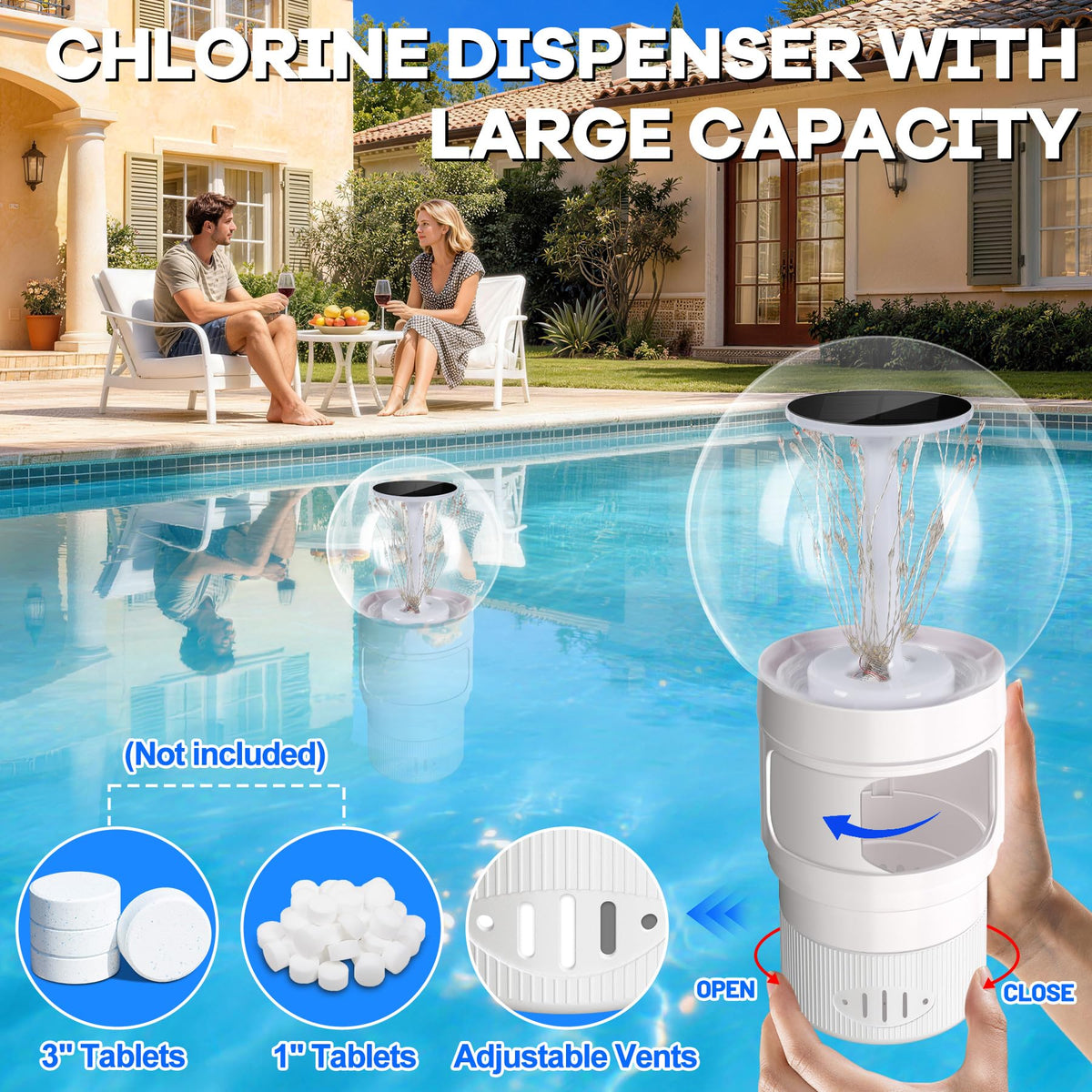 AquClor durable, easy-load chlorine dispenser for quick maintenance